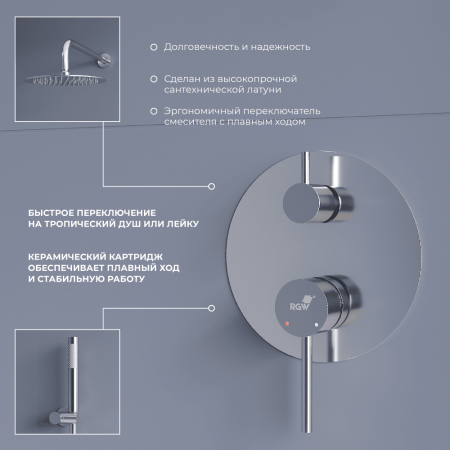 Душевая система RGW Shower Panels 21140852-01 встраиваемая в стену