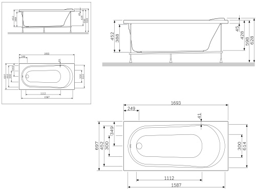 Экран для ванны Am.Pm Joy W85A-170-070W-P - фото 3