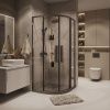 Душевой уголок Grossman Cosmo 301.K33.02.9090.42.00 90х90 стекло прозрачное профиль графит без поддона