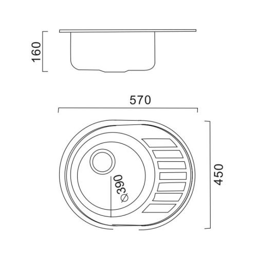 Кухонная мойка Haiba HBS4557-06 57х45 цвет нержавеющая сталь поверхность матовая - фото 3