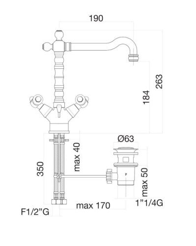 Смеситель Fiore 02OO0625 на раковину золото - фото 3