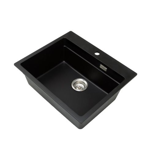 Кухонная мойка Grandex Aqua 500504 60х51 цвет черный поверхность матовая - фото 2