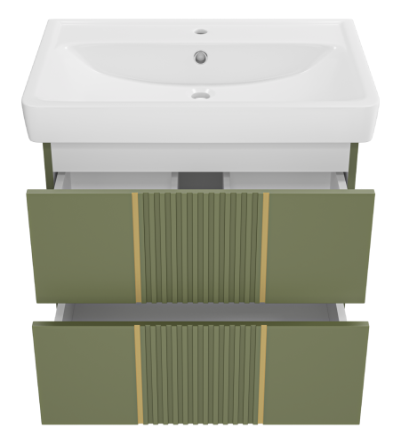 Тумба под раковину Brevita Vega VEG-09070-0802Я 64х43х50 подвесная - фото 3