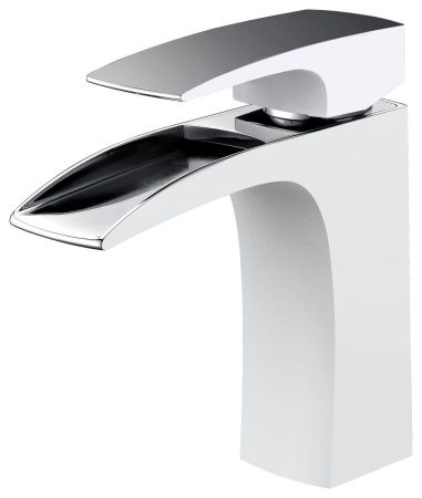 Смеситель AltroBagno Cascata AltroBagnoCascata0111BiCr на раковину белый/хром