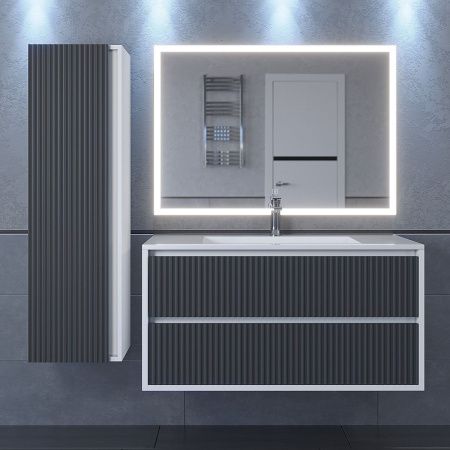 Тумба под раковину Uperwood Next Premium 3930205159 90х50 подвесная цвет серый/белый