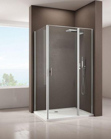 Душевой уголок Allen Brau Priority 3.31004.00 + 3.31019.00 100х100 стекло прозрачное профиль хром без поддона