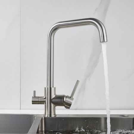 Смеситель для кухни Shevanik S228L на мойку сатин