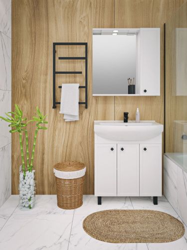 Зеркало-шкаф RUNO Римини 00-00001257 75х75 подвесной цвет белый - фото 3