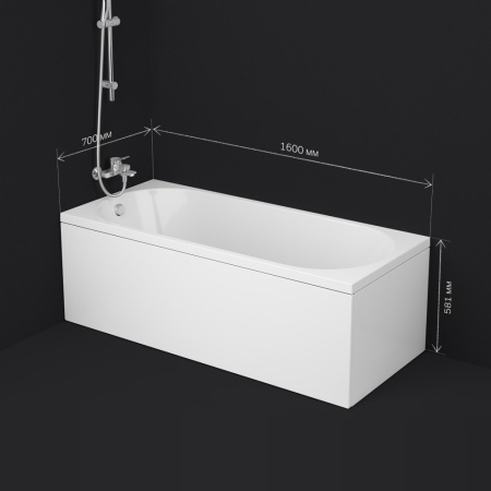 Ванна акриловая Am.Pm X-Joy W94A-160-070W-A1 160х70 пристенная прямоугольная без каркаса