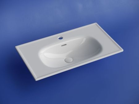 Раковина из сантехнического фарфора Ceramica Nova SABO CN13002 80х50 накладная цвет белый 1 отверстие под смеситель