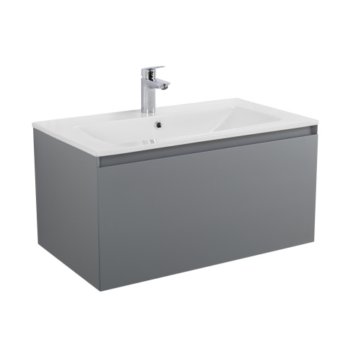 Тумба под раковину Art&Max Latina AM-Latina-800-1C-SO-GM 81х46х44 подвесная цвет серый - фото 5