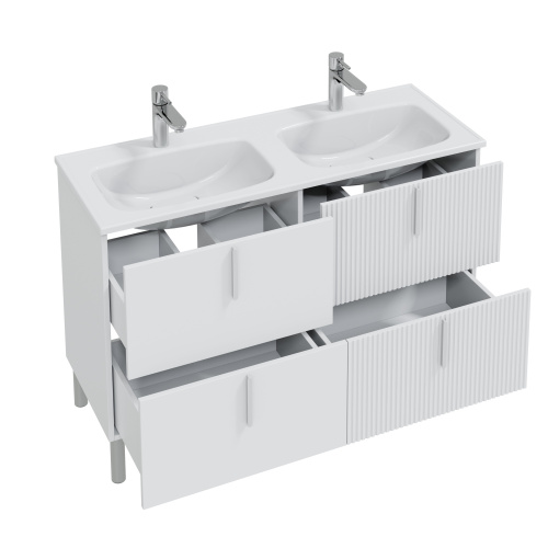 Тумба под раковину СанТа Вега 700451 119х45х80 напольная цвет белый - фото 2