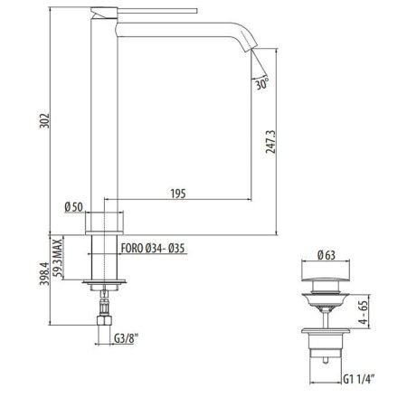 Смеситель Gattoni CIRCLE TWO 9148/91C0 на раковину хром