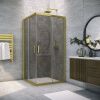 Душевой уголок Vegas-Glass ZA TUR+NOVO ZA NOVO h2000 120 03 07 120х120 стекло тонированное профиль золото без поддона