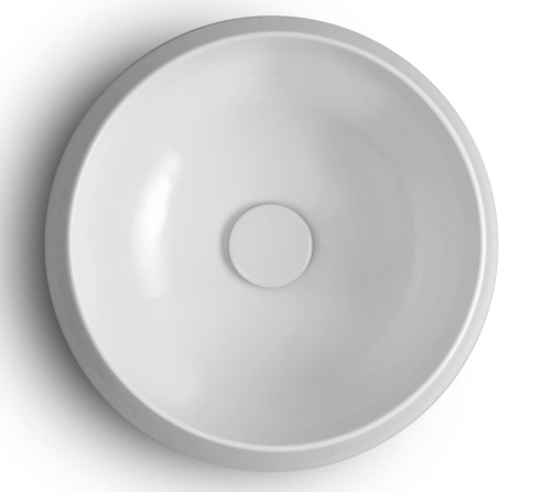 Раковина White Ceramic Tao 42 см W1050701 накладная цвет белый глянцевый