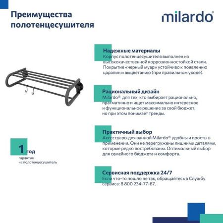 Полка в ванную комнату Milardo Easy EASBWS2M49