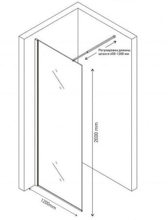 Душевая перегородка Berges SKY 064005 120х200 стекло прозрачное профиль хром