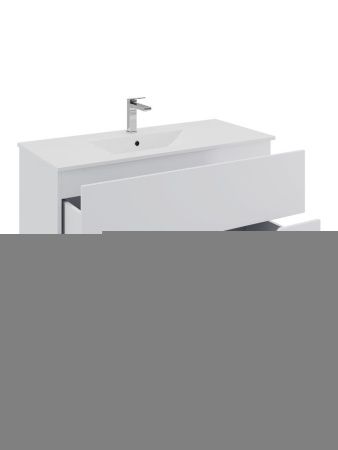 Тумба с раковиной Orange Line Li-100Tuw+Ra 100х50 подвесная цвет белый