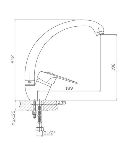 Смеситель для кухни Cron CN4104 на мойку хром - фото 3