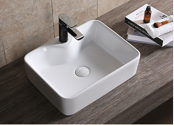 Раковина из сантехнического фарфора Cerutti SPA CR7051 48х37 накладная цвет белый без отверстий под смеситель