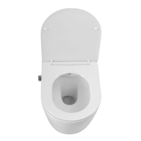 Унитаз подвесной Art&Max Zoe AM9322C1CHR/SC белый с сиденьем микролифт каскадный смыв