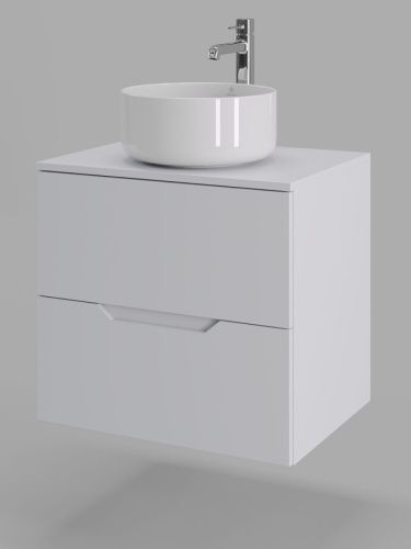 Тумба с раковиной Orange Line Li-60TuwMDF+B07-345W 60х50 подвесная цвет белый