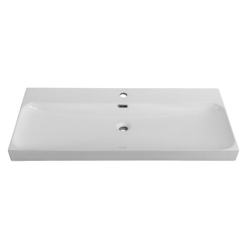 Раковина керамическая BelBagno Marino-Cer BB-8078-100 101х46 накладная цвет белый глянцевый - фото 4