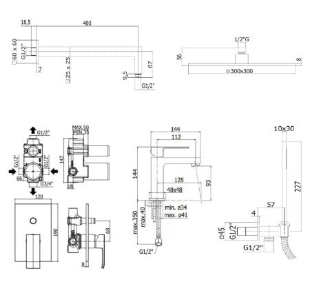 Душевая система Paffoni Elle KITEL015CR071KING встраиваемая в стену