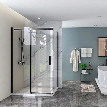 Душевой уголок Veconi Rovigo RV070-16090PR-01-19C4 160х90 стекло прозрачное профиль черный без поддона