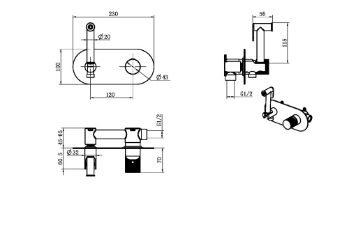 Гигиенический душ Boheme Stick 127-CB.4 медь брашированная - фото 2