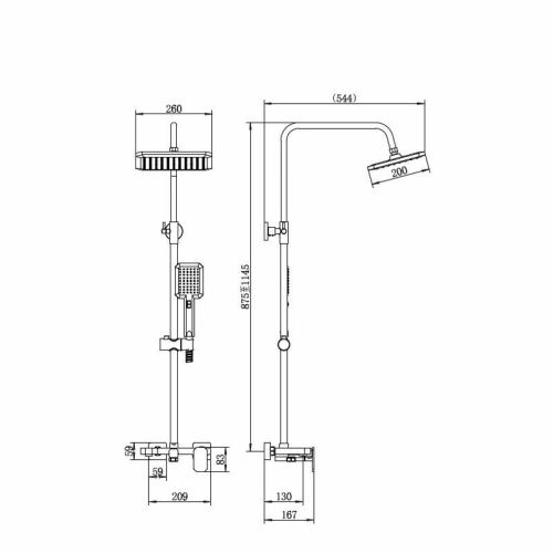 Душевая стойка Fashun A52424-8 настенная цвет белый - фото 3