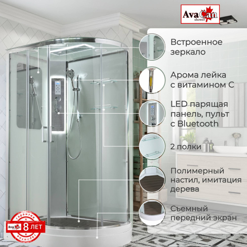 Душевая кабина AvaCan A A2912LLED 120х90 асимметричная с крышей ориентация левая - фото 2 Душевая кабина AvaCan A A2912LLED 120х90 асимметричная с крышей ориентация левая - фото 2