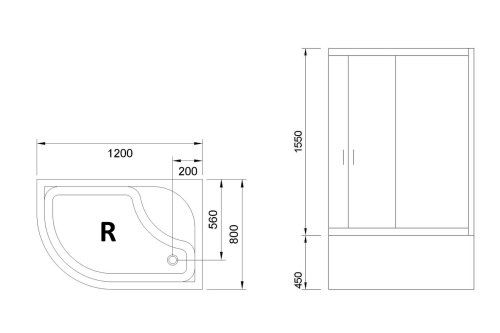 Душевой уголок Royal Bath BK RB8120BK-T-CH-R 120х80 стекло прозрачное профиль хром глянцевый - фото 5