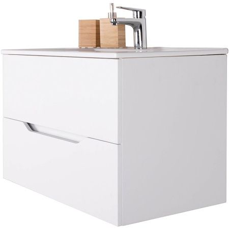 Тумба с раковиной Orange Line Li-60Tuw+Ra 60х50 подвесная цвет белый