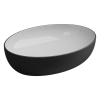 Раковина керамическая GSG Ceramic Design Easy EALAVOV55BI000/003 55х42 накладная цвет белый/черный без отверстий под смеситель