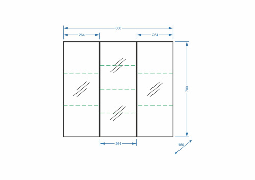 Зеркало-шкаф Stella Polar Концепт SP-00000126 80х14х70 подвесной цвет белый - фото 2