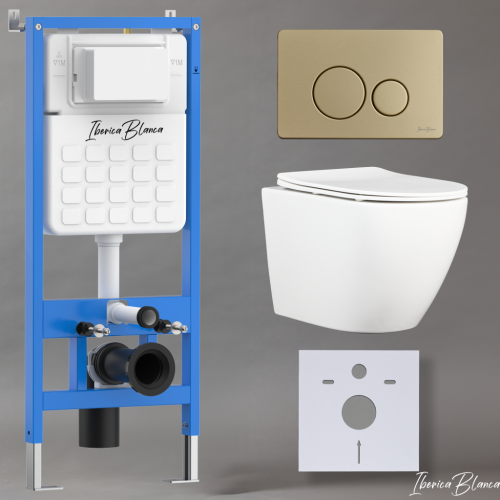 Комплект унитаз с инталляцией и клавишей смыва Iberica Blanca BILBAO ALTO IB001.BLA.234.815 - фото 2