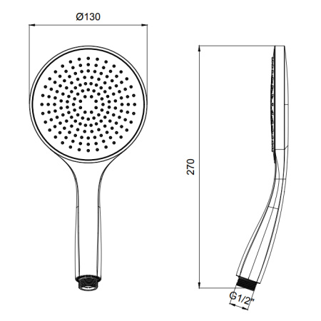 Душевая лейка Almar E082116.NB круглая