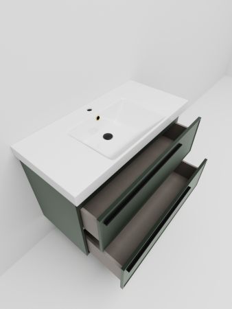 Тумба с раковиной La Fenice Elba TWIN NFNC-01-ELB-G-100-2-3-100 100х50 подвесная цвет серый