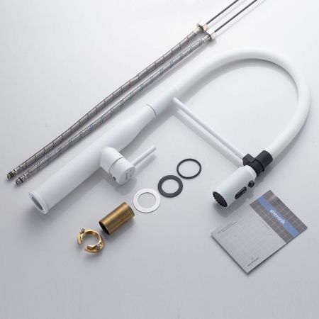 Смеситель для кухни Shevanik S123C-1 на мойку белый