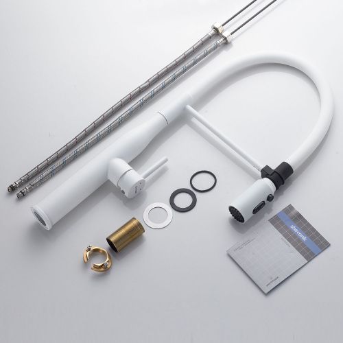 Смеситель для кухни Shevanik S123C-1 на мойку белый - фото 4