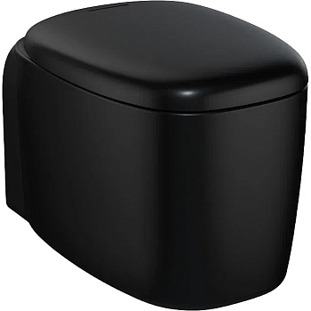 Чаша унитаза подвесная Vitra Plural 7830B483-0075 цвет черный матовый без сиденья безободковая каскадный смыв