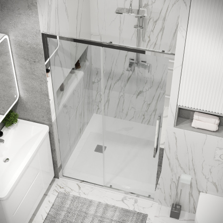 Душевая дверь Grossman Cosmo 100.K33.02.110.10.00 110х195 стекло прозрачное профиль хром глянцевый