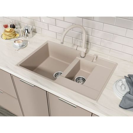 Кухонная мойка Grandex Aqua 600113 80х50 цвет бежевый поверхность матовая