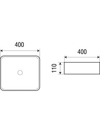 Раковина из сантехнического фаянса WeltWasser WW SK 10000003844 40х40 подвесная цвет белый без отверстий под смеситель