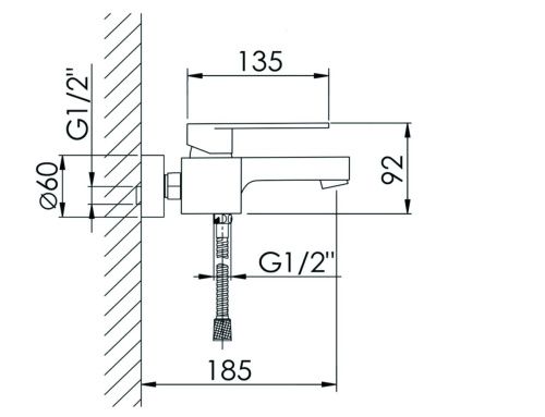 Смеситель для ванны D-Lin D147365 настенный хром - фото 2