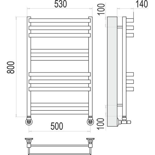 Полотенцесушитель водяной Terminus 4630080268388 55х80 хром - фото 3