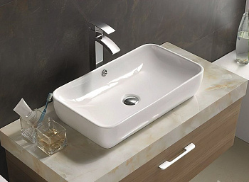 Раковина керамическая Art&Max AM-7090-B 60х34 накладная цвет белый