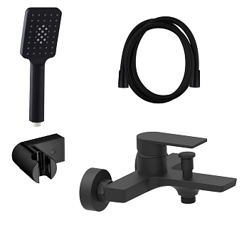 Смеситель для ванны AQG Alpha 01ALP416NG настенный черный матовый