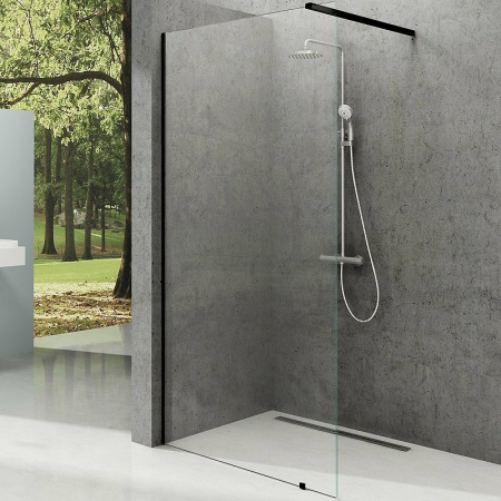 Душевая перегородка Ravak  GW9W40300Z1 80x200 стекло прозрачное профиль черный